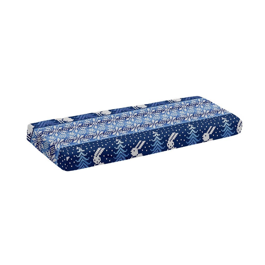 Snow Rabbit Knitted Pattern Print Piano Keyboard Cover