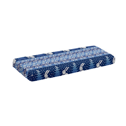 Snow Rabbit Knitted Pattern Print Piano Keyboard Cover