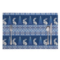Snow Rabbit Knitted Pattern Print Placemat