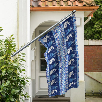 Snow Rabbit Knitted Pattern Print Polyester Flag