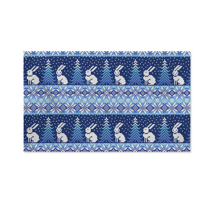 Snow Rabbit Knitted Pattern Print Polyester Flag