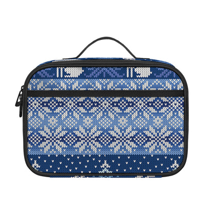 Snow Rabbit Knitted Pattern Print Portable Lunch Bag