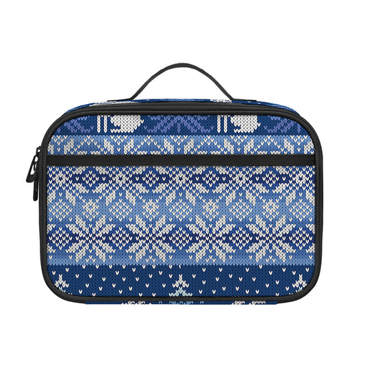 Snow Rabbit Knitted Pattern Print Portable Lunch Bag