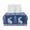 Snow Rabbit Knitted Pattern Print Rectangle Tissue Box Cover