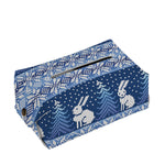 Snow Rabbit Knitted Pattern Print Rectangle Tissue Box Cover
