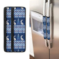Snow Rabbit Knitted Pattern Print Refrigerator Handle Covers