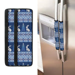 Snow Rabbit Knitted Pattern Print Refrigerator Handle Covers