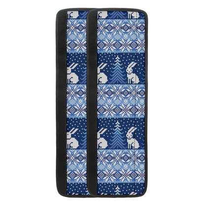 Snow Rabbit Knitted Pattern Print Refrigerator Handle Covers