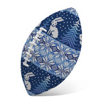 Snow Rabbit Knitted Pattern Print Rugby Ball