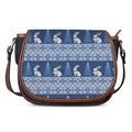 Snow Rabbit Knitted Pattern Print Saddle Bag