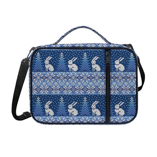 Snow Rabbit Knitted Pattern Print Shoulder Strap Bible Bag