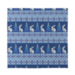 Snow Rabbit Knitted Pattern Print Silk Bandana