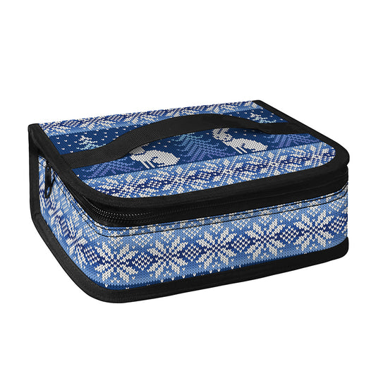 Snow Rabbit Knitted Pattern Print Small Lunch Bag