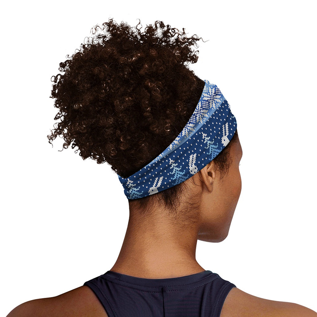 Snow Rabbit Knitted Pattern Print Sports Headband
