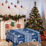 Snow Rabbit Knitted Pattern Print Tablecloth