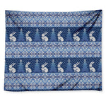 Snow Rabbit Knitted Pattern Print Tapestry