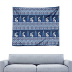 Snow Rabbit Knitted Pattern Print Tapestry