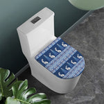 Snow Rabbit Knitted Pattern Print Toilet Lid Cover