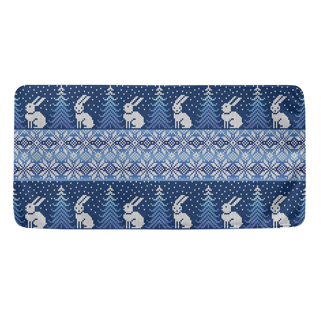 Snow Rabbit Knitted Pattern Print Towel