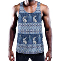 Snow Rabbit Knitted Pattern Print Men's Workout Tank Top