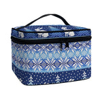 Snow Rabbit Knitted Pattern Print Travel Makeup Bag