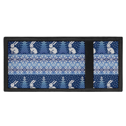 Snow Rabbit Knitted Pattern Print Trifold Wallet