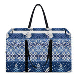 Snow Rabbit Knitted Pattern Print Utility Tote Bag