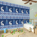 Snow Rabbit Knitted Pattern Print Wall Sticker