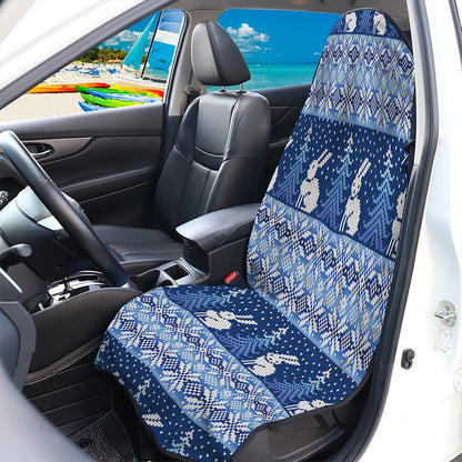 Snow Rabbit Knitted Pattern Print Waterproof Car Seat Cover