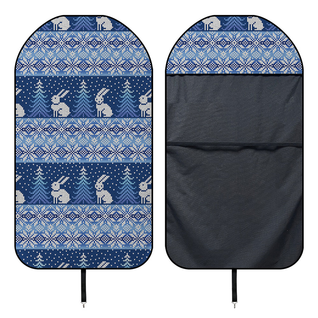 Snow Rabbit Knitted Pattern Print Waterproof Car Seat Cover