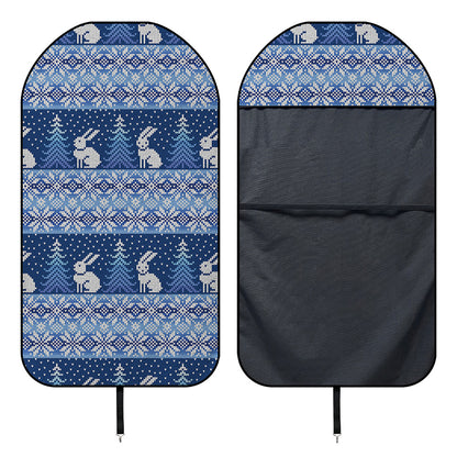 Snow Rabbit Knitted Pattern Print Waterproof Car Seat Cover