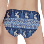 Snow Rabbit Knitted Pattern Print Women's Panties