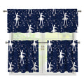 Snowflake Ballet Pattern Print 3 Piece Kitchen Curtains