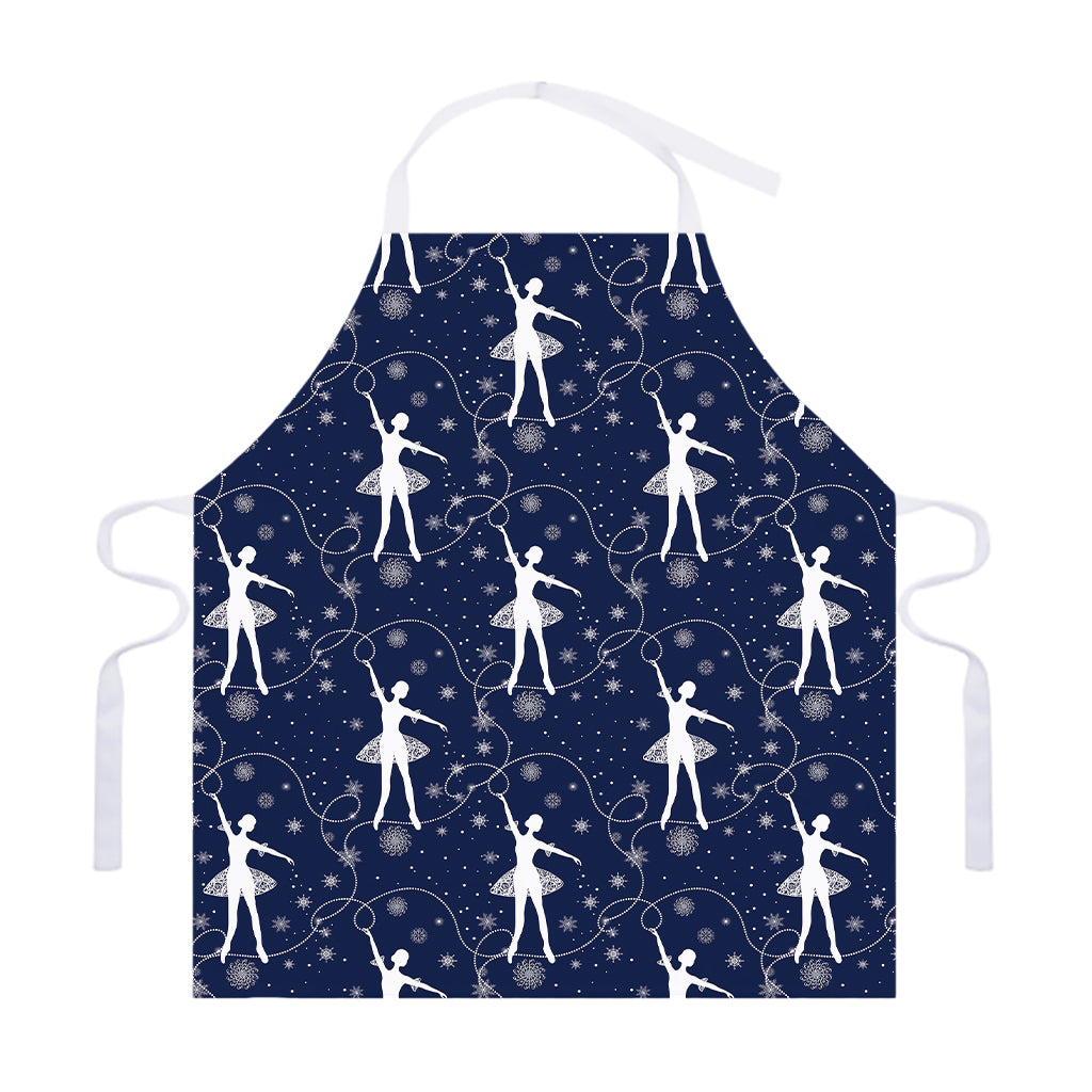 Snowflake Ballet Pattern Print Adjustable Apron