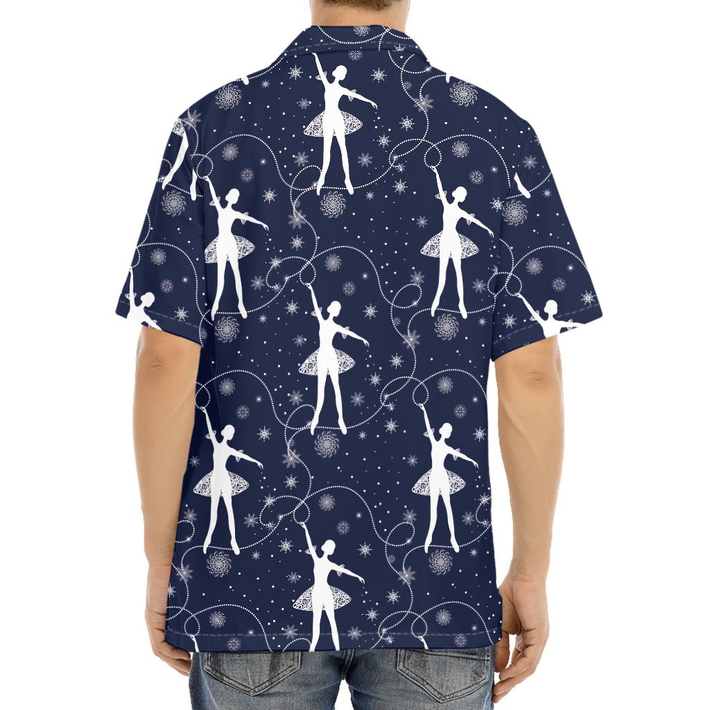 Snowflake Ballet Pattern Print Aloha Shirt