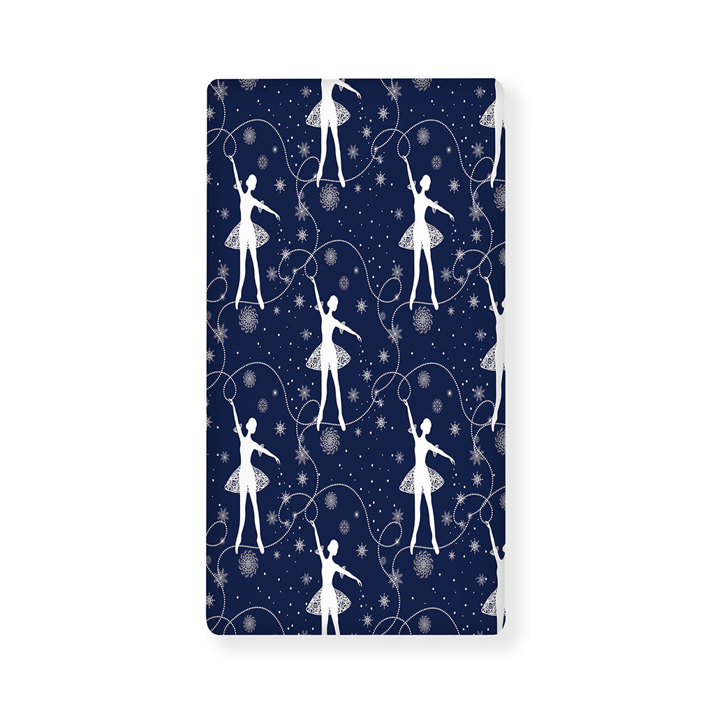 Snowflake Ballet Pattern Print Baby Crib Sheet