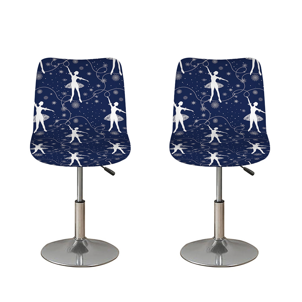 Snowflake Ballet Pattern Print Bar Stool Covers