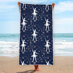 Snowflake Ballet Pattern Print Beach Towel