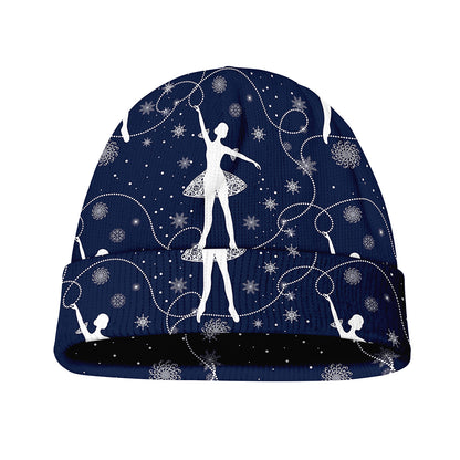 Snowflake Ballet Pattern Print Beanie