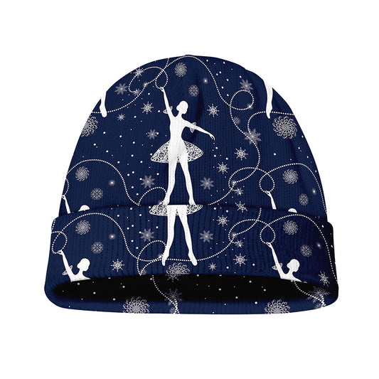 Snowflake Ballet Pattern Print Beanie