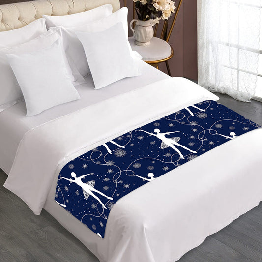 Snowflake Ballet Pattern Print Bed Runner