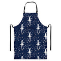 Snowflake Ballet Pattern Print Bib Apron With Pocket