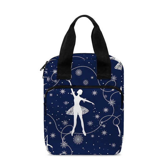 Snowflake Ballet Pattern Print Bible Tote Bag