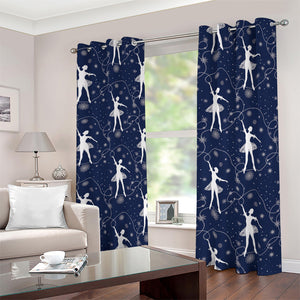 Snowflake Ballet Pattern Print Blackout Grommet Curtains