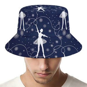 Snowflake Ballet Pattern Print Bucket Hat