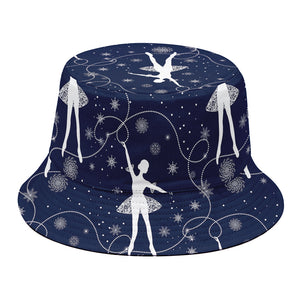 Snowflake Ballet Pattern Print Bucket Hat