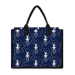 Snowflake Ballet Pattern Print Canvas Tote Bag