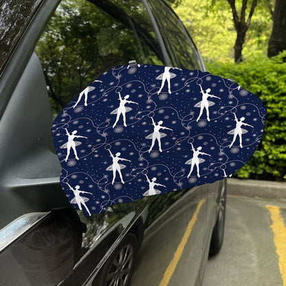 Snowflake Ballet Pattern Print Car Side Mirror Covers