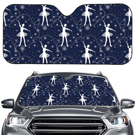 Snowflake Ballet Pattern Print Car Windshield Sun Shade