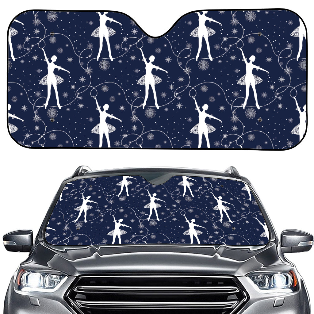 Snowflake Ballet Pattern Print Car Windshield Sun Shade